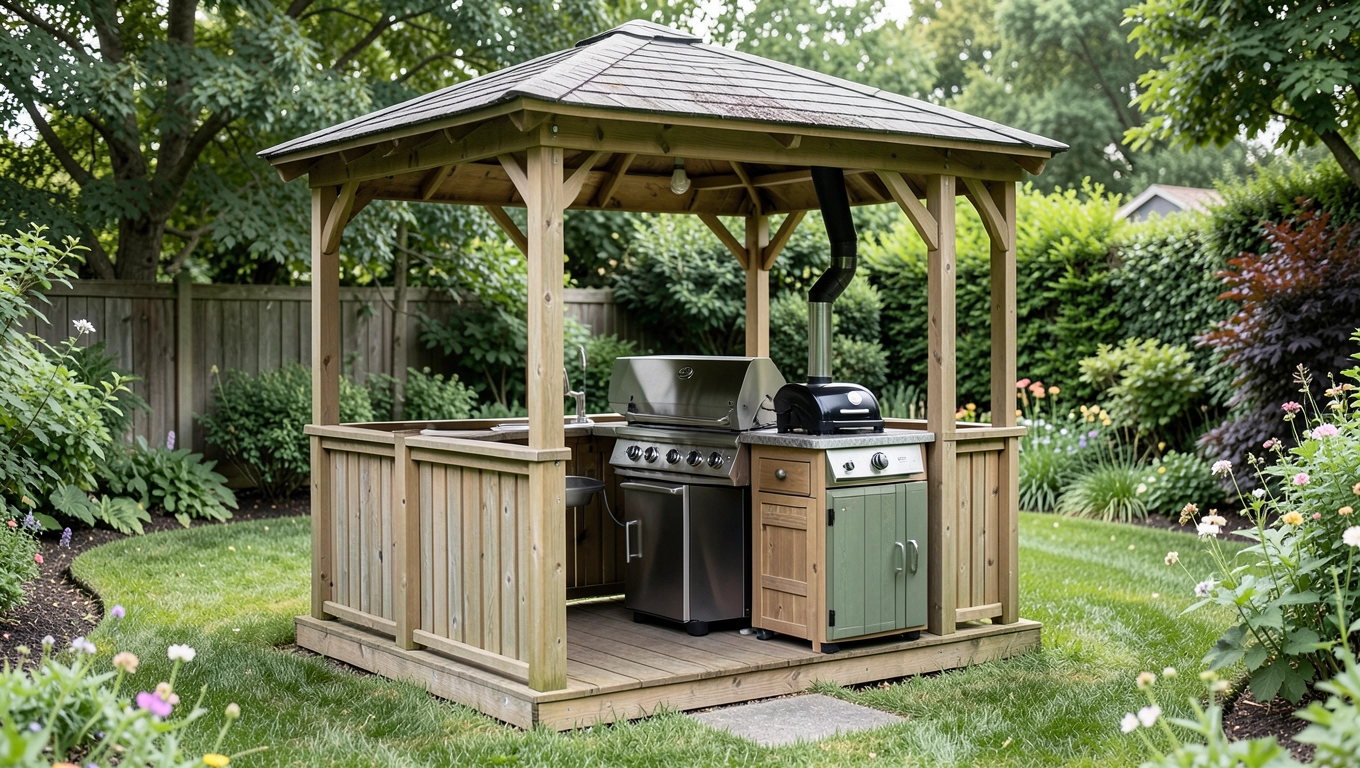 Altana z grillem i wędzarnią cena
