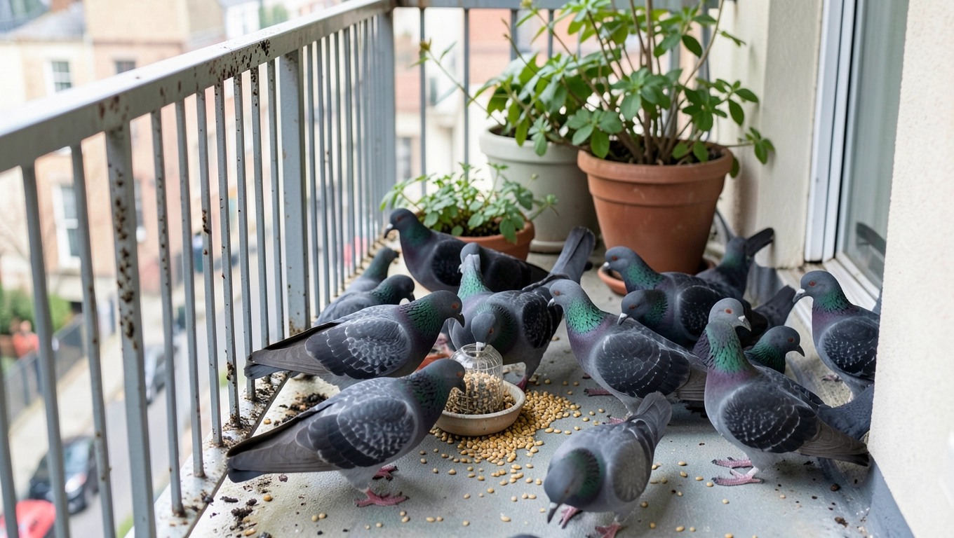 Co zrobić gdy sąsiad dokarmia ptaki na balkonie