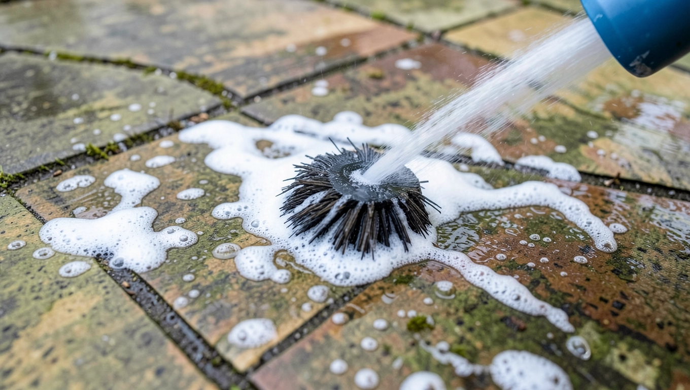 czym wyczyścić płytki na tarasie