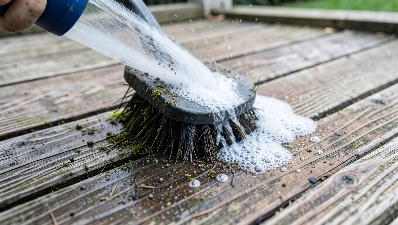 Czyszczenie deski tarasowej