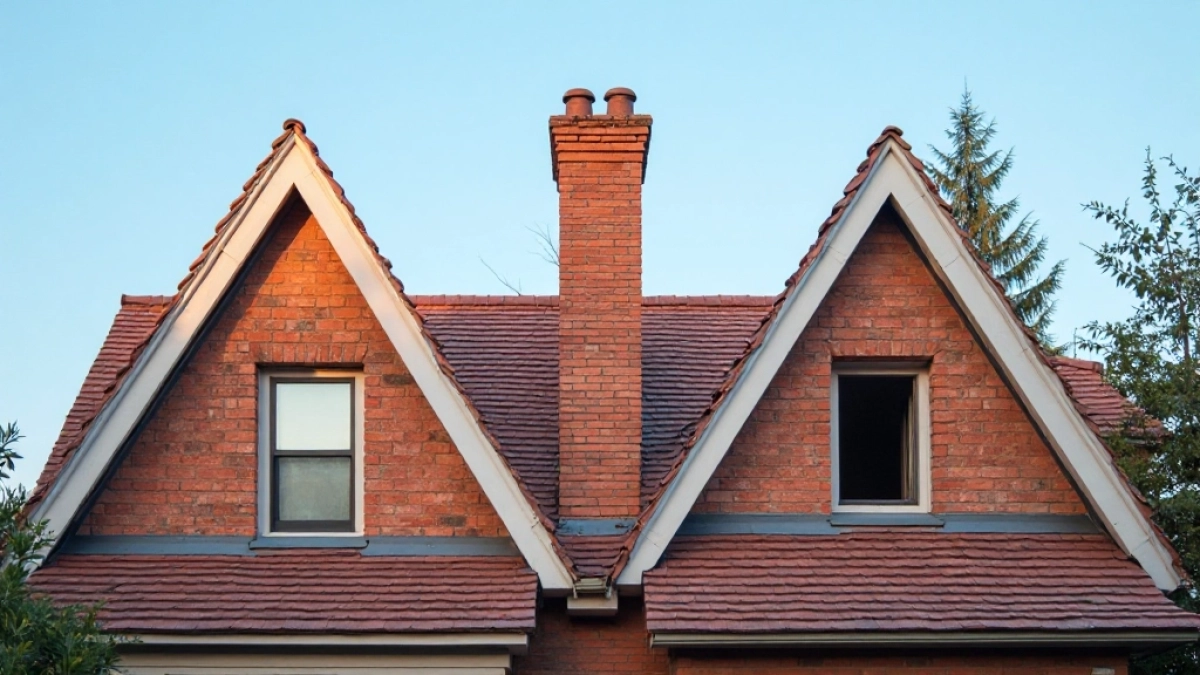 dach dwuspadowy z ogniomurem