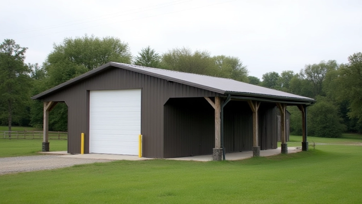 Dach jednospadowy na budynku gospodarczym