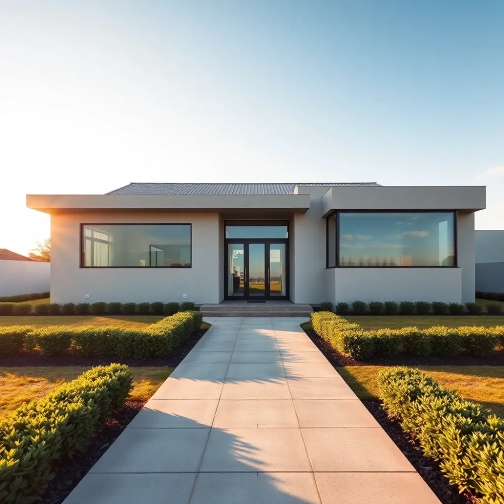 dom parterowy z płaskim dachem