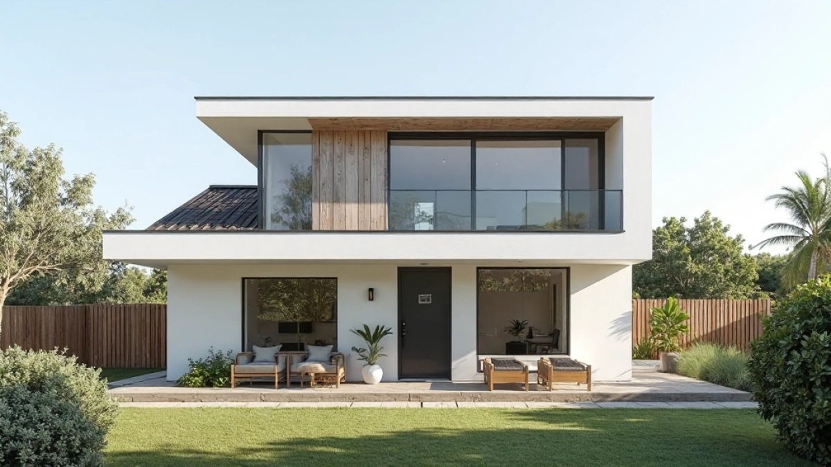 dom z dachem jednospadowym