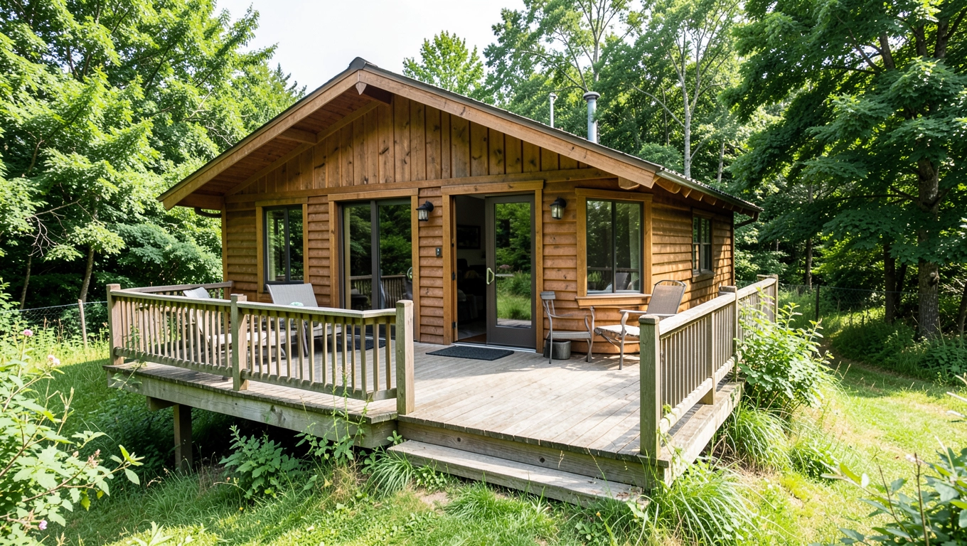 Domek z tarasem na działkę