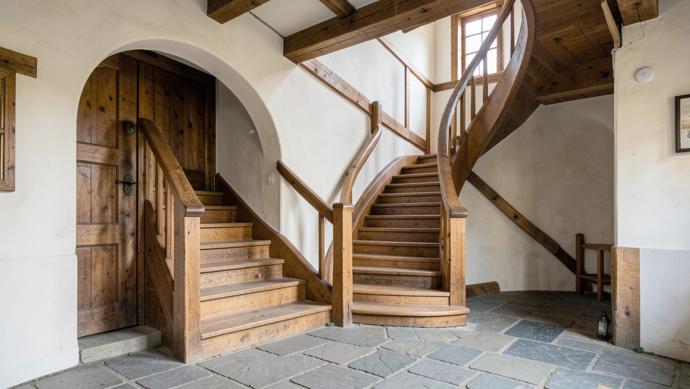 domy ze schodami w wiatrołapie