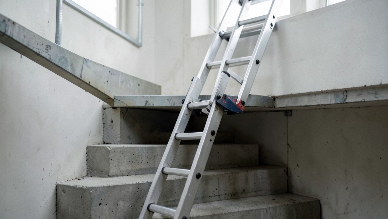 Drabina na schody z podestem