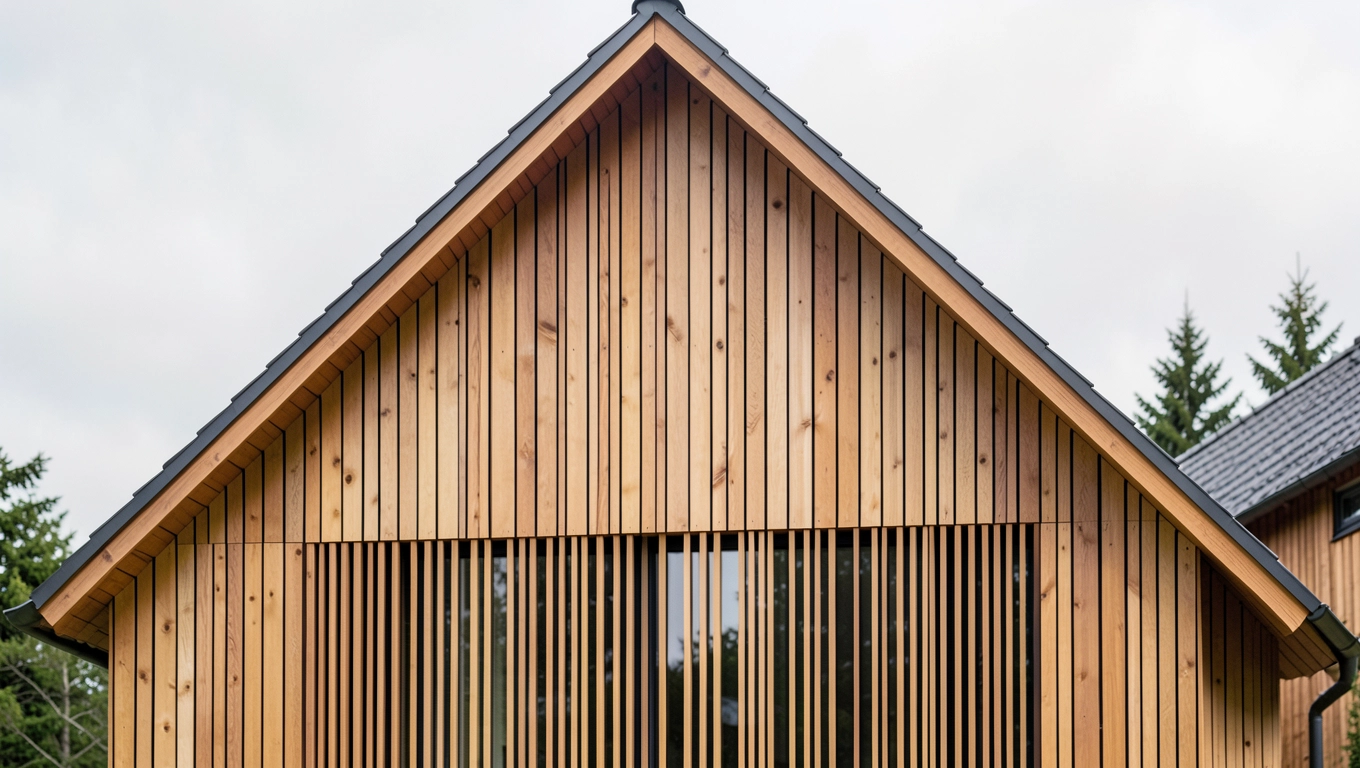 drewniane elewacje domów dwuspadowych