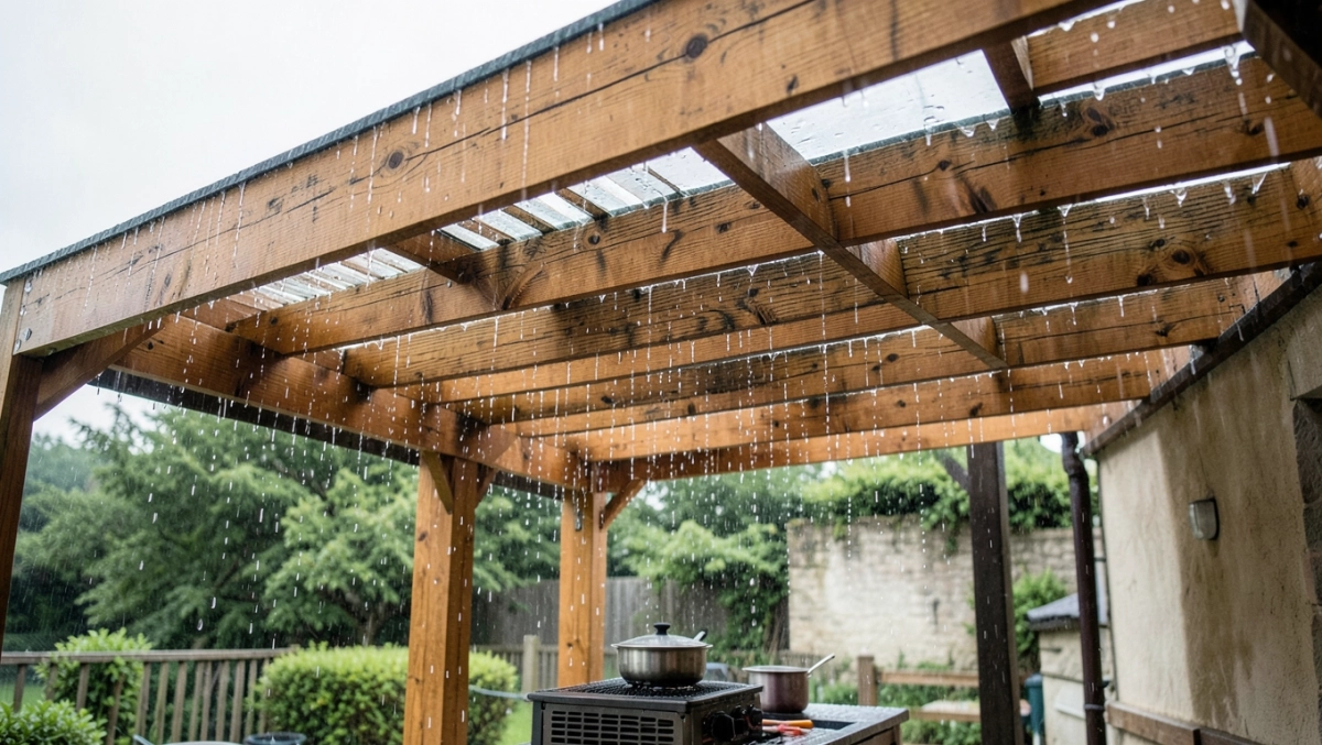 drewniane zadaszenie tarasu 3x5