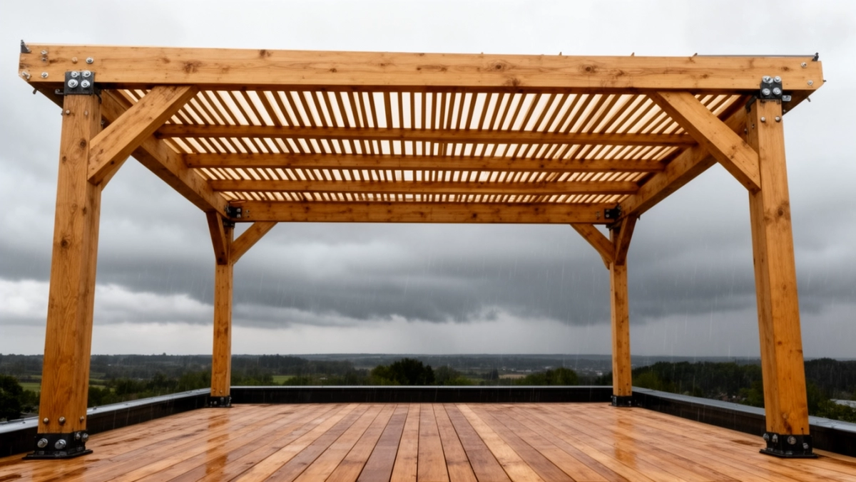 drewniane zadaszenie tarasu montaż