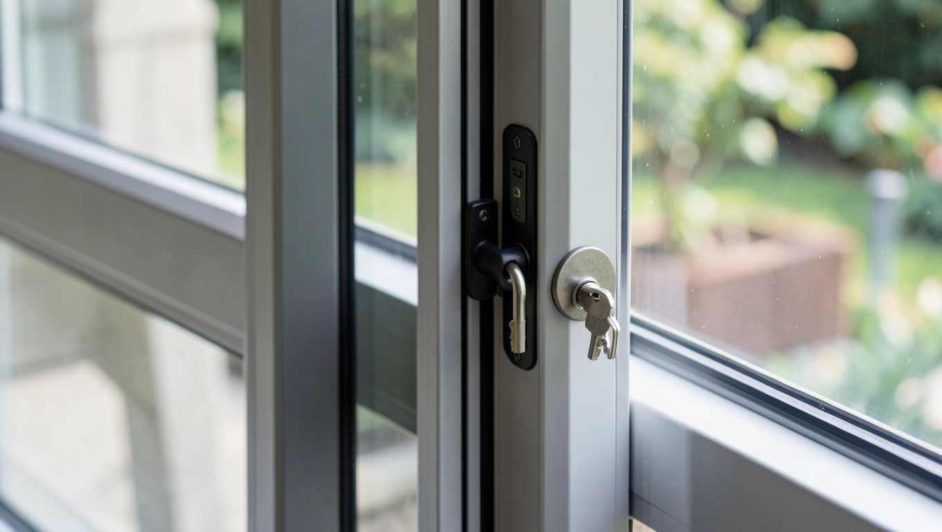 Drzwi tarasowe przesuwne zamykane na klucz