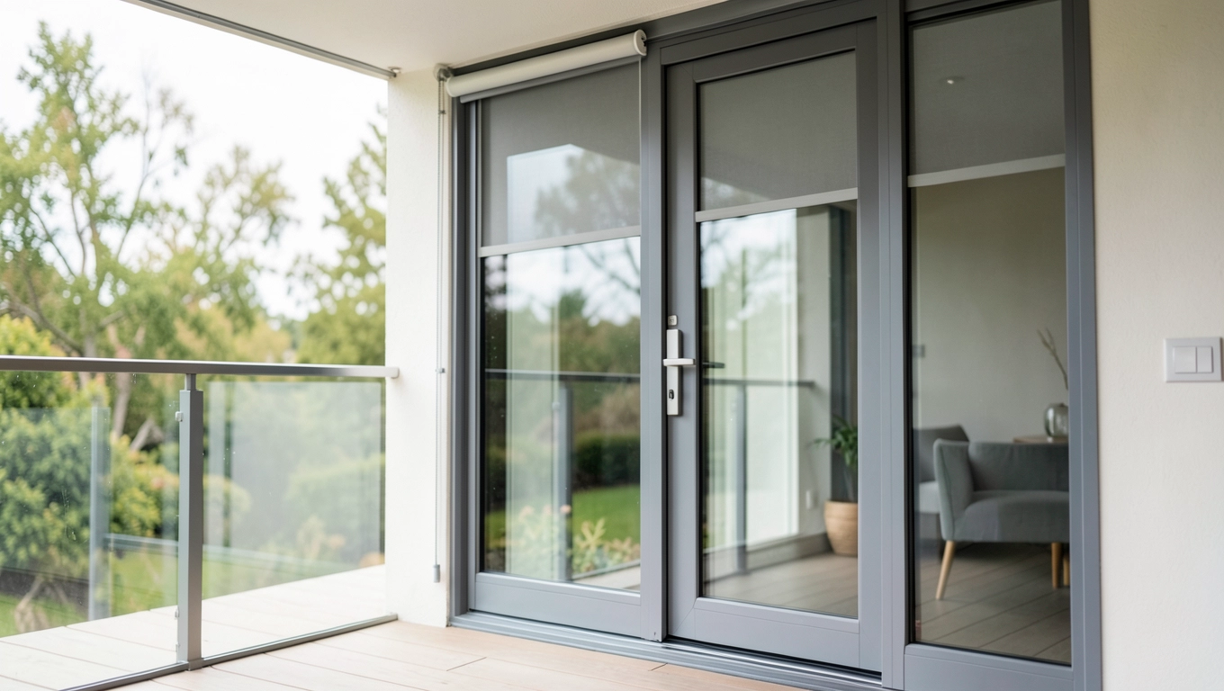 Drzwi tarasowe z roletą zewnętrzna