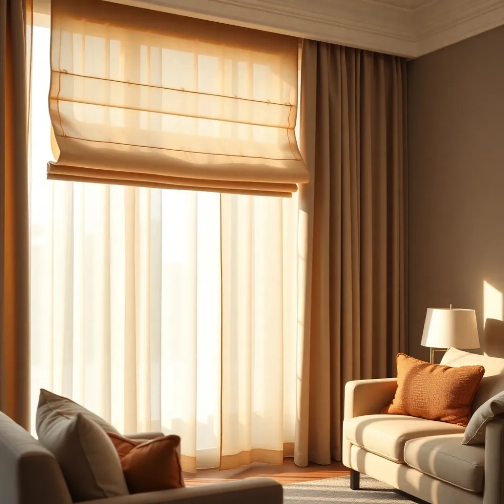 Eleganckie rolety rzymskie do salonu