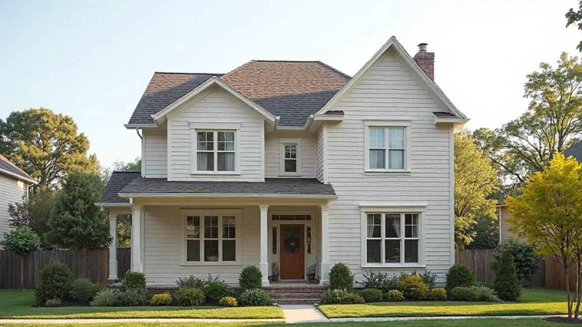 elewacje domów piętrowych z dachem dwuspadowym