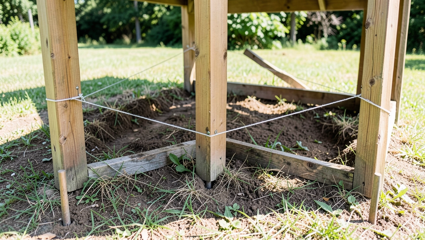 Fundament pod altankę ‒ wytyczenie obszaru