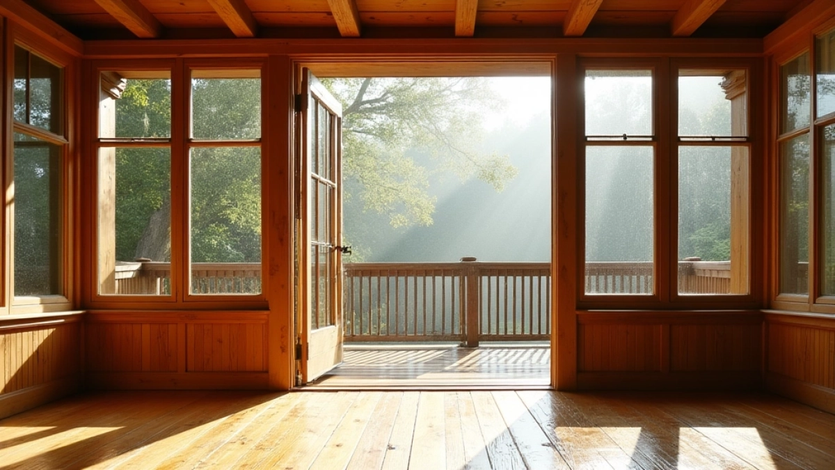 Ganek drewniany oszklony