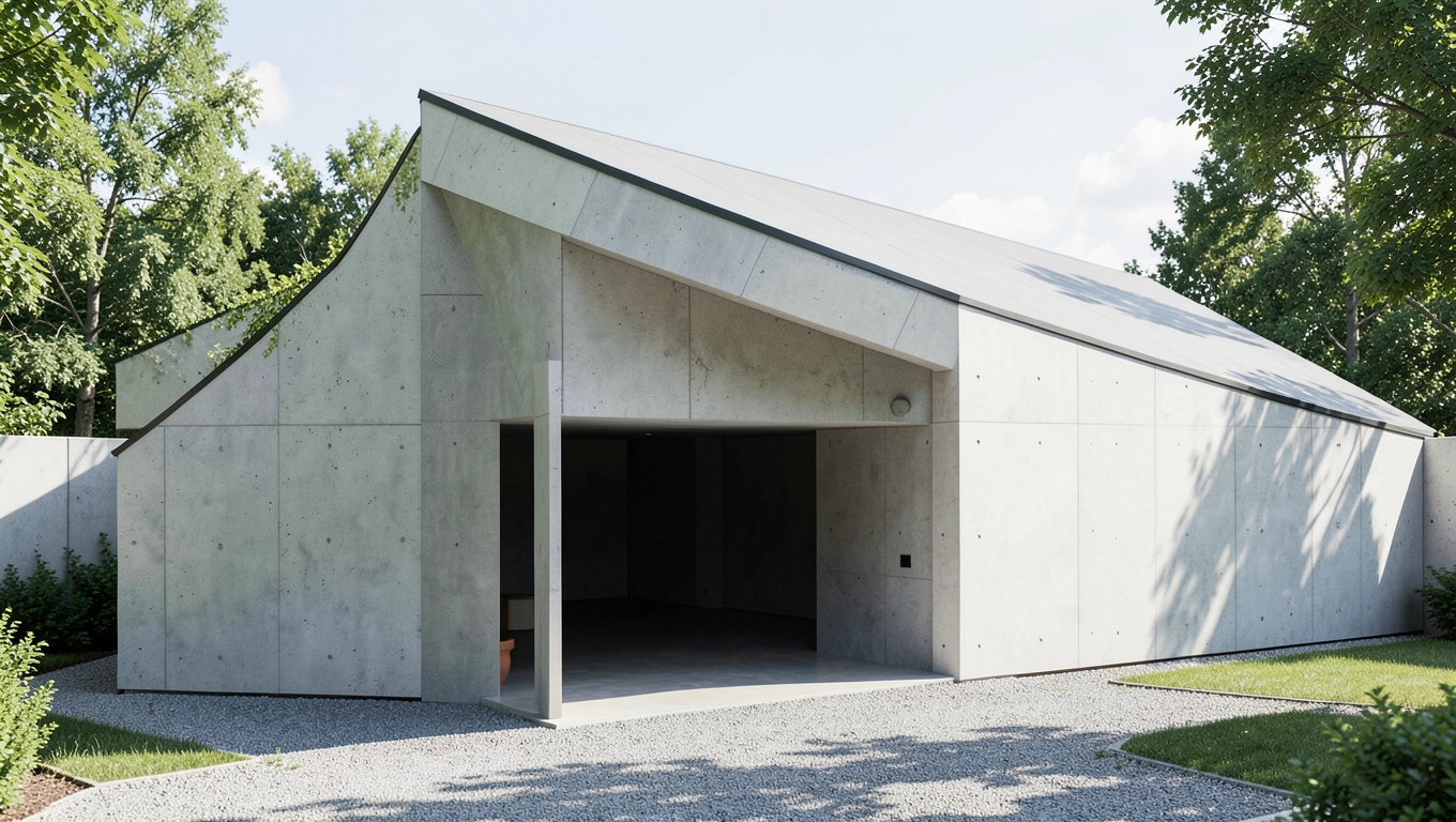 Garaż z dachem jednospadowym projekt