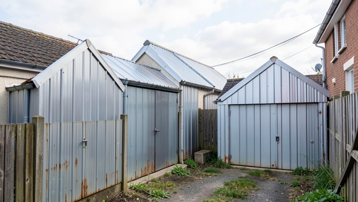 garaże blaszane z dachem jednospadowym