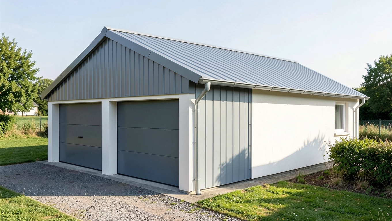 Garaże wbudowane w dom dach jednospadowy