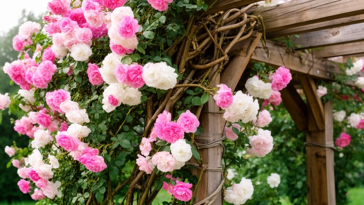 jak prowadzić róże na pergoli