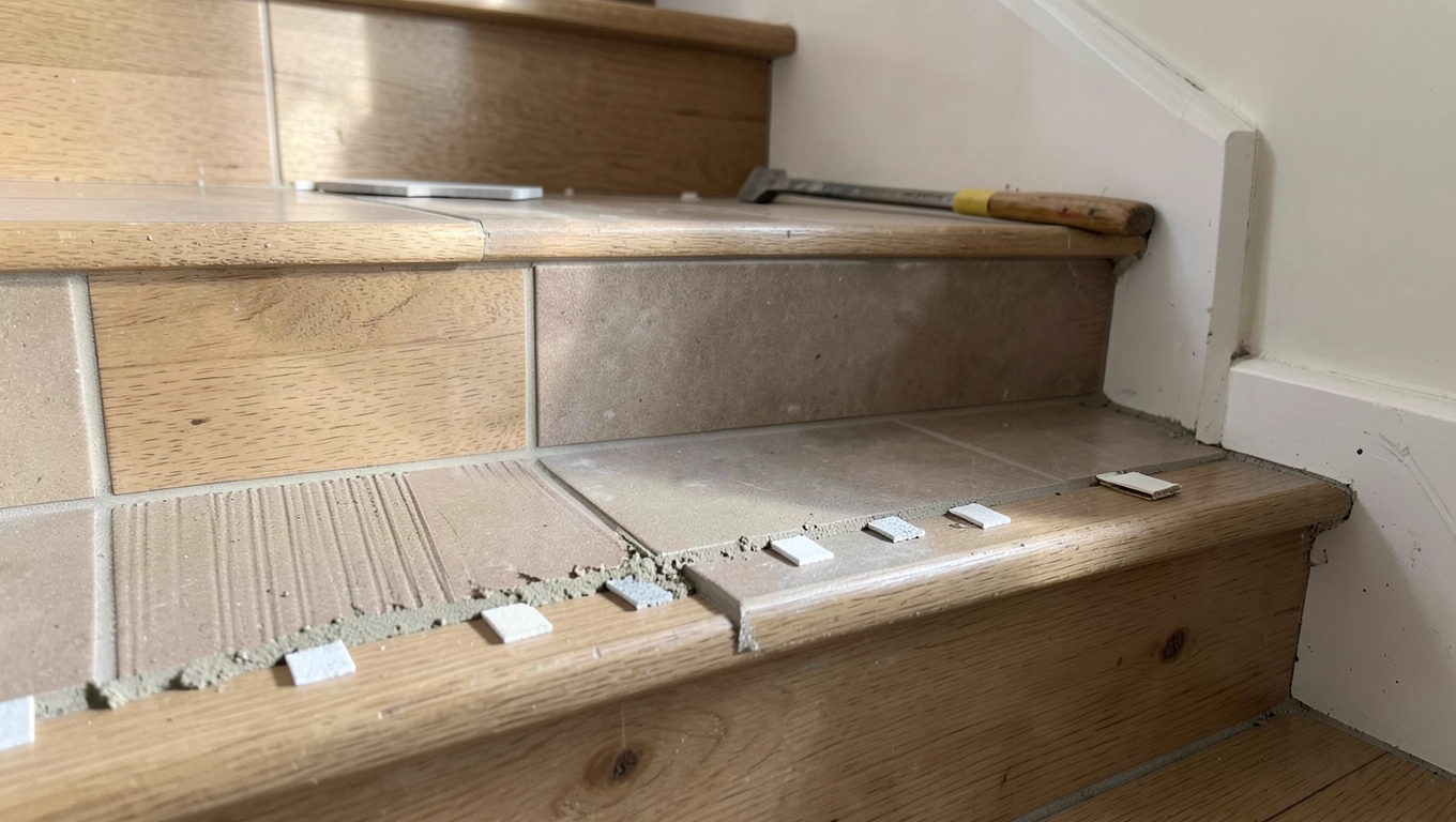 jak ułożyć płytki na schodach