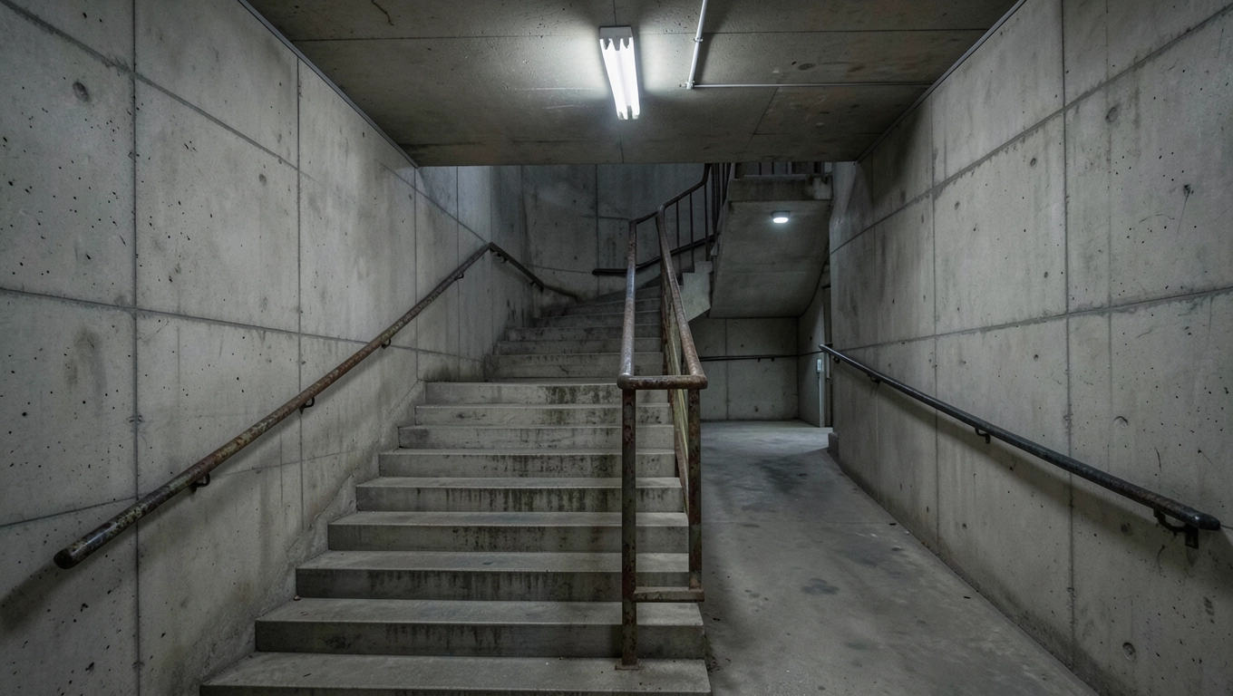 Klatka schodowa w bloku z wielkiej płyty