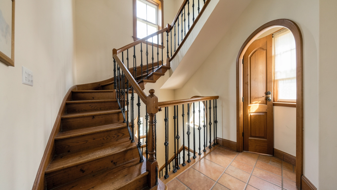 Klatka schodowa w domu piętrowym