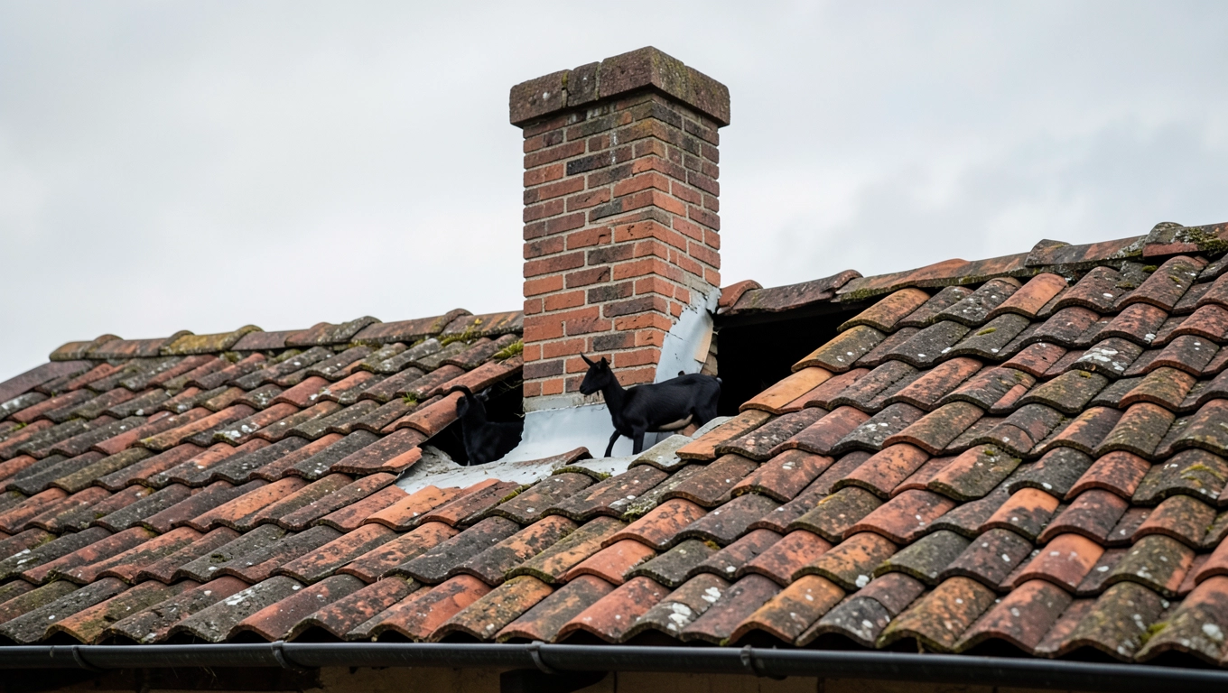 Komin do kozy przez dach