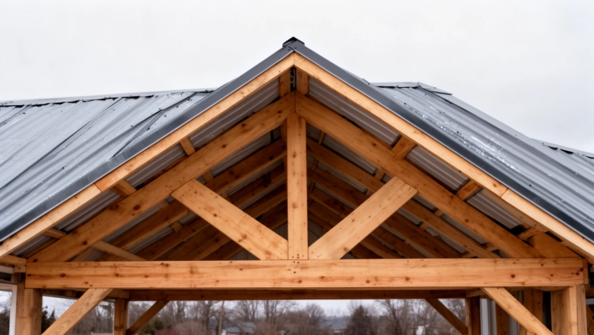 konstrukcja dachu dwuspadowego wiaty