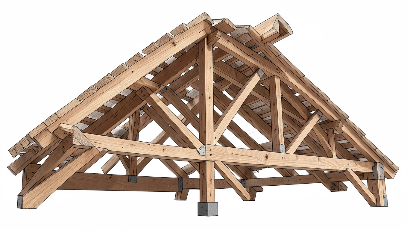 Krokwiowa konstrukcja dachu jednospadowego