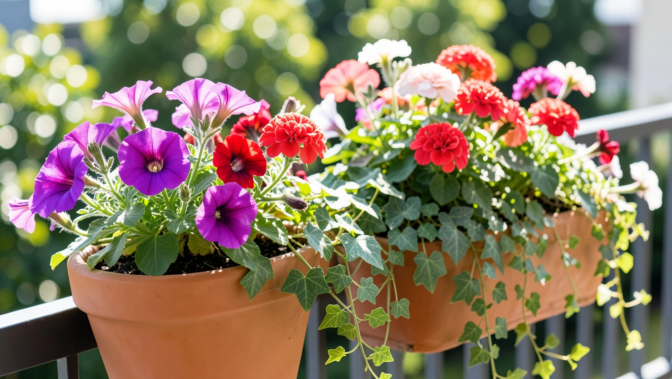 Kwiaty na balkon słoneczny aranżacje