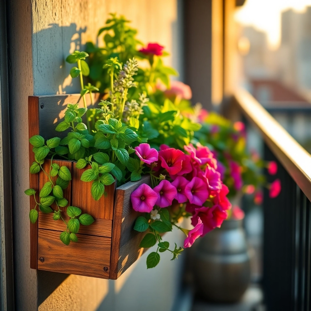 Kwietnik na balkon na ścianę