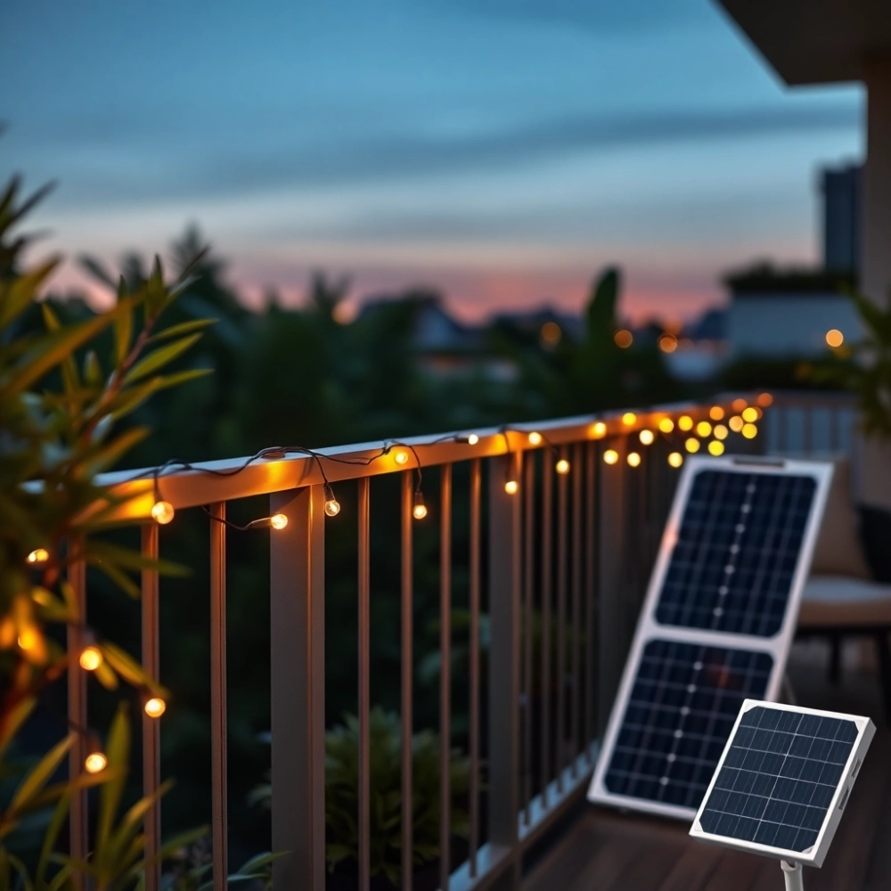 LAMPKI LED na balkon solarne