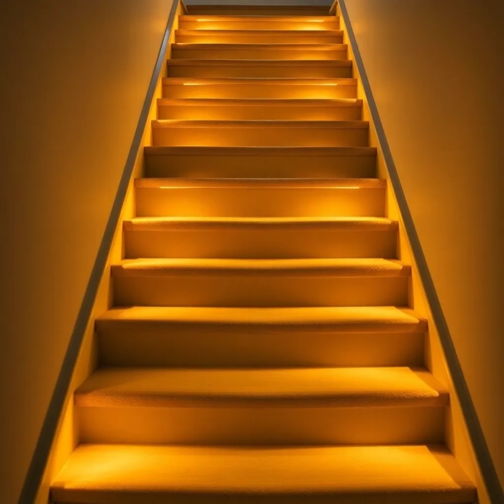 Lampki na schody z czujnikiem ruchu