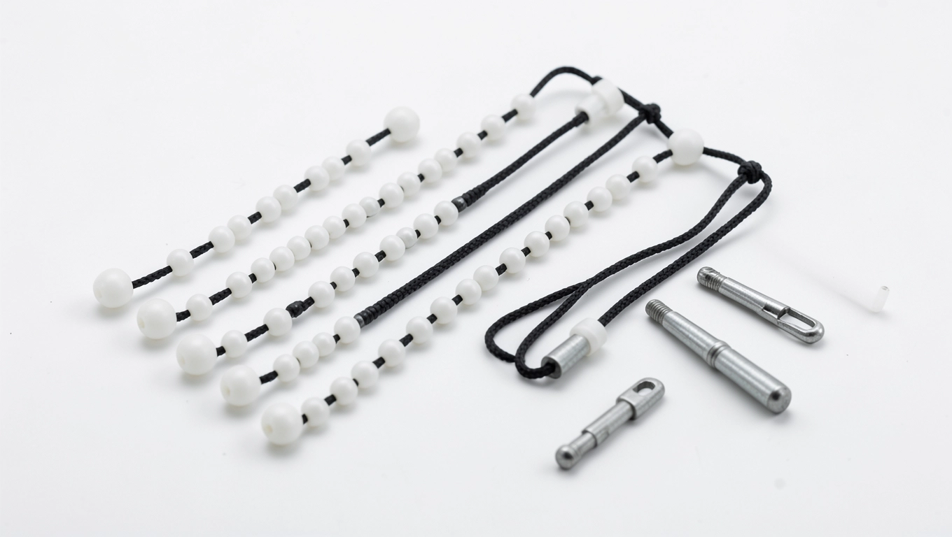 Łańcuszki kulkowe i łączniki naprawcze rolet