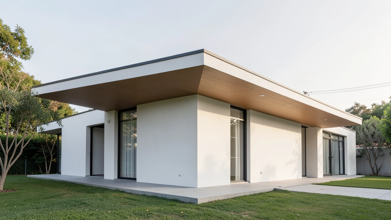 Minimalistyczny dom z płaskim dachem
