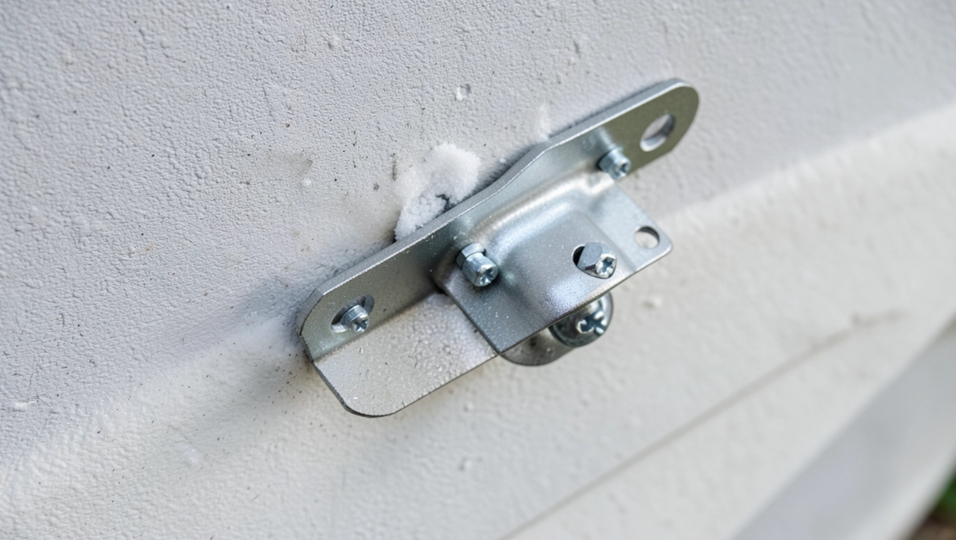 Mocowanie zadaszenia do ściany z ociepleniem