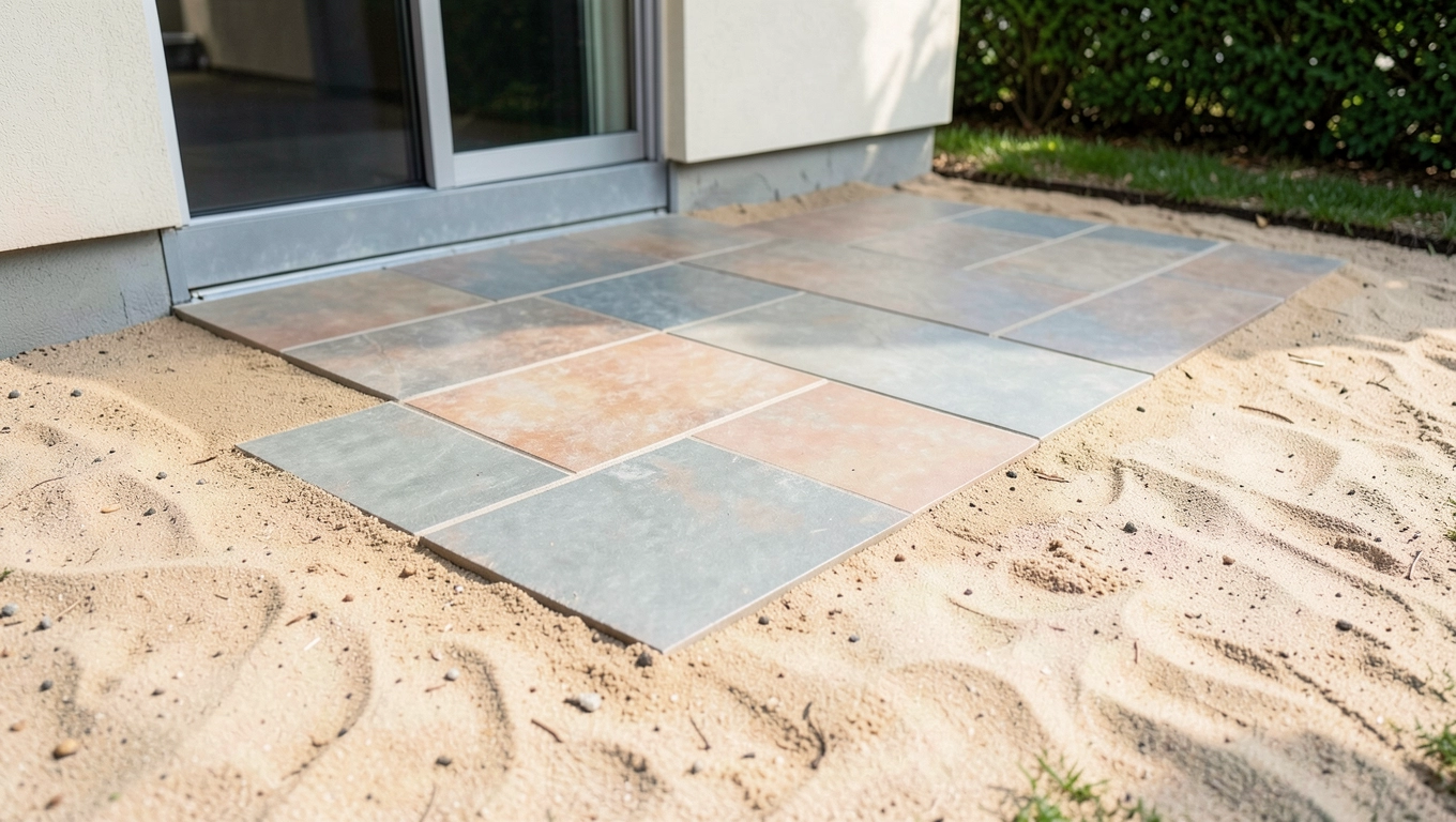 montaż płytki tarasowej 60x60x2 na piasku