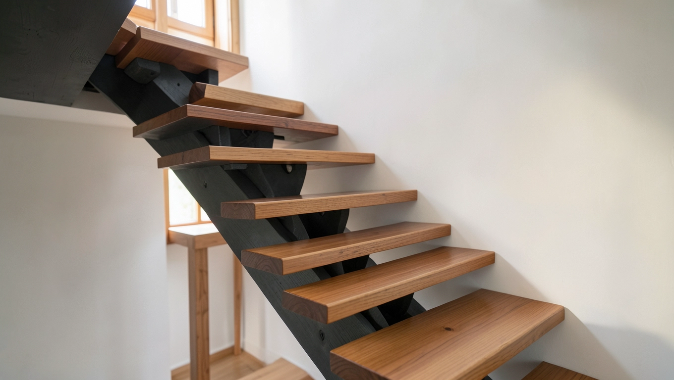Montaż schodów drewnianych samonośnych