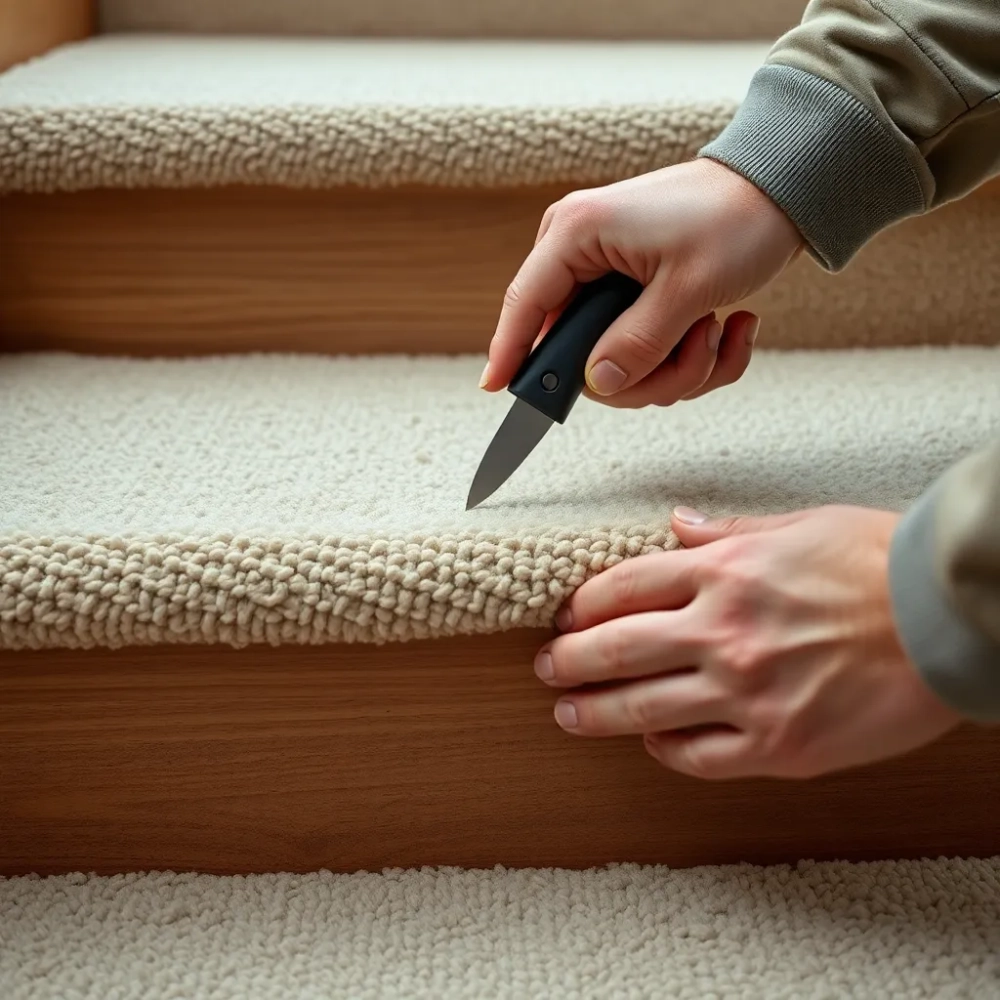 Montaż wykładziny dywanowej na schodach