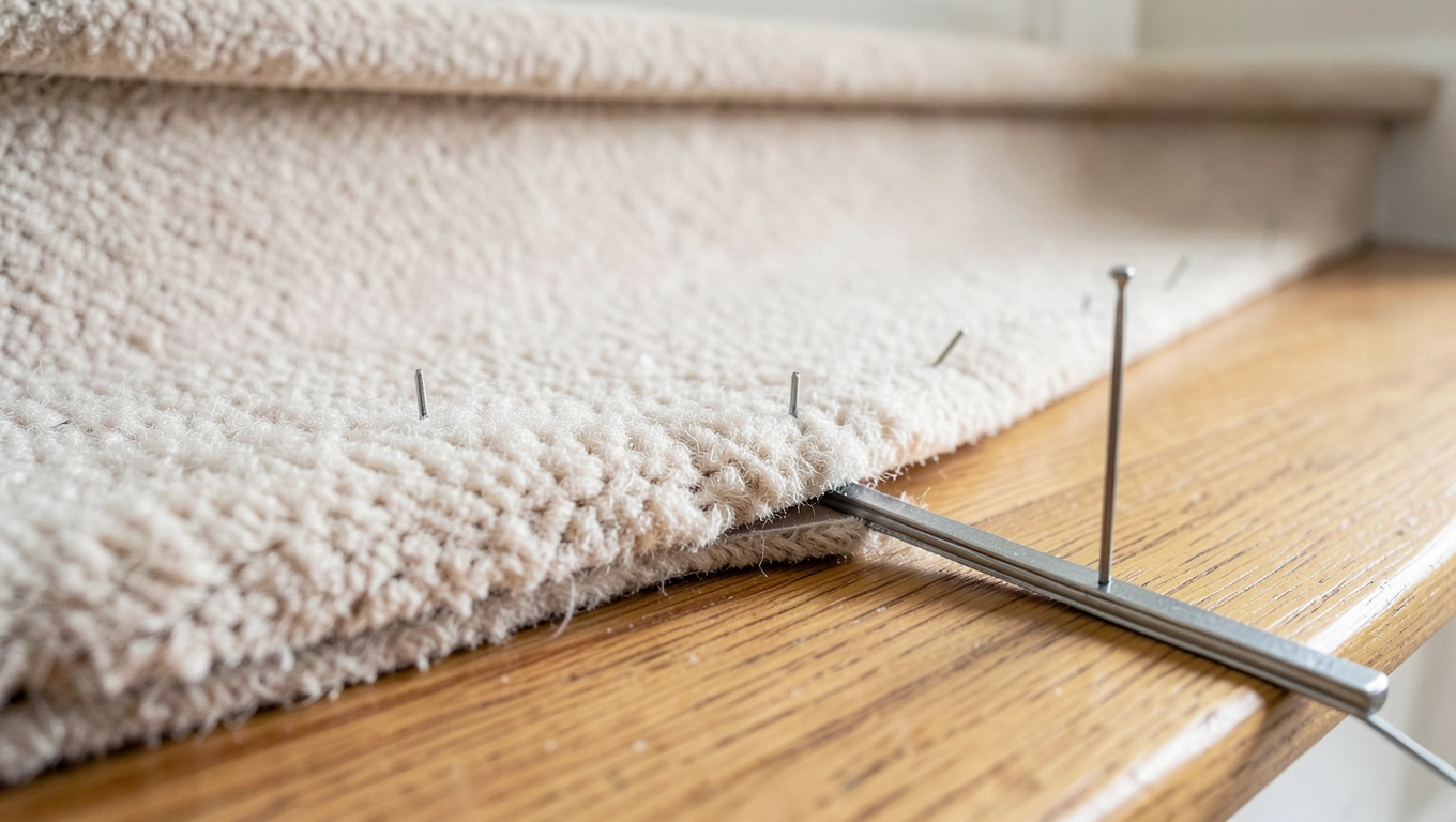 Montaż wykładziny na schodach