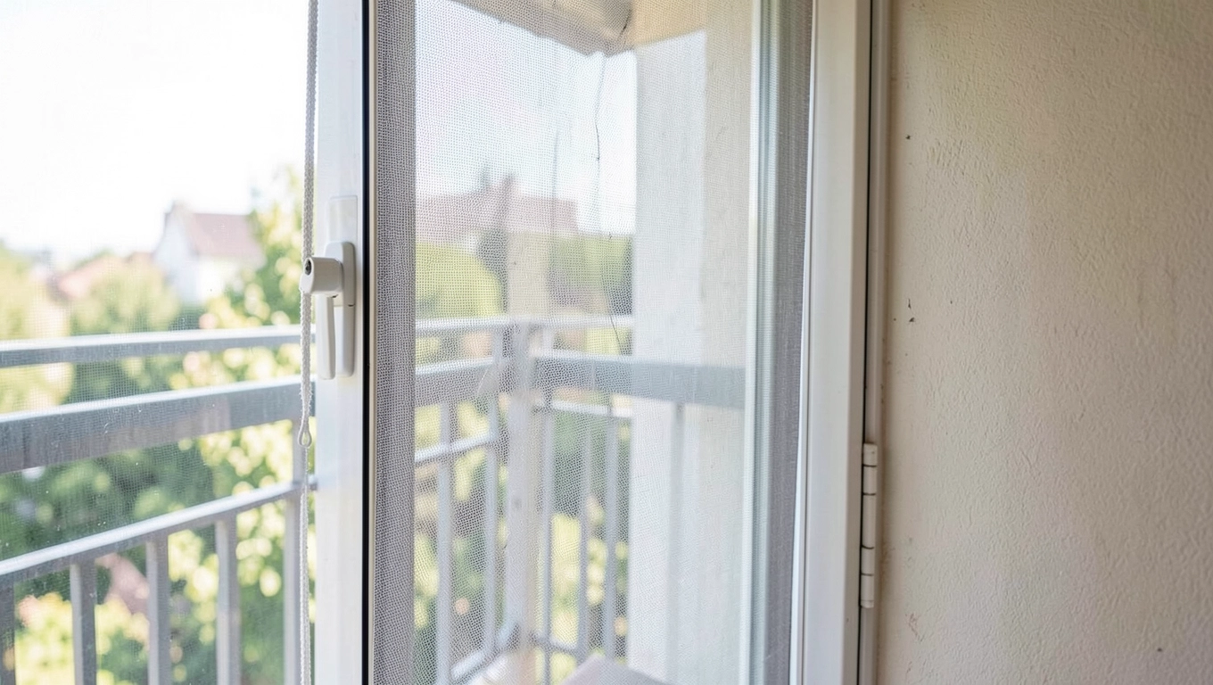 Moskitiera na drzwi balkonowe z roletą zewnętrzną
