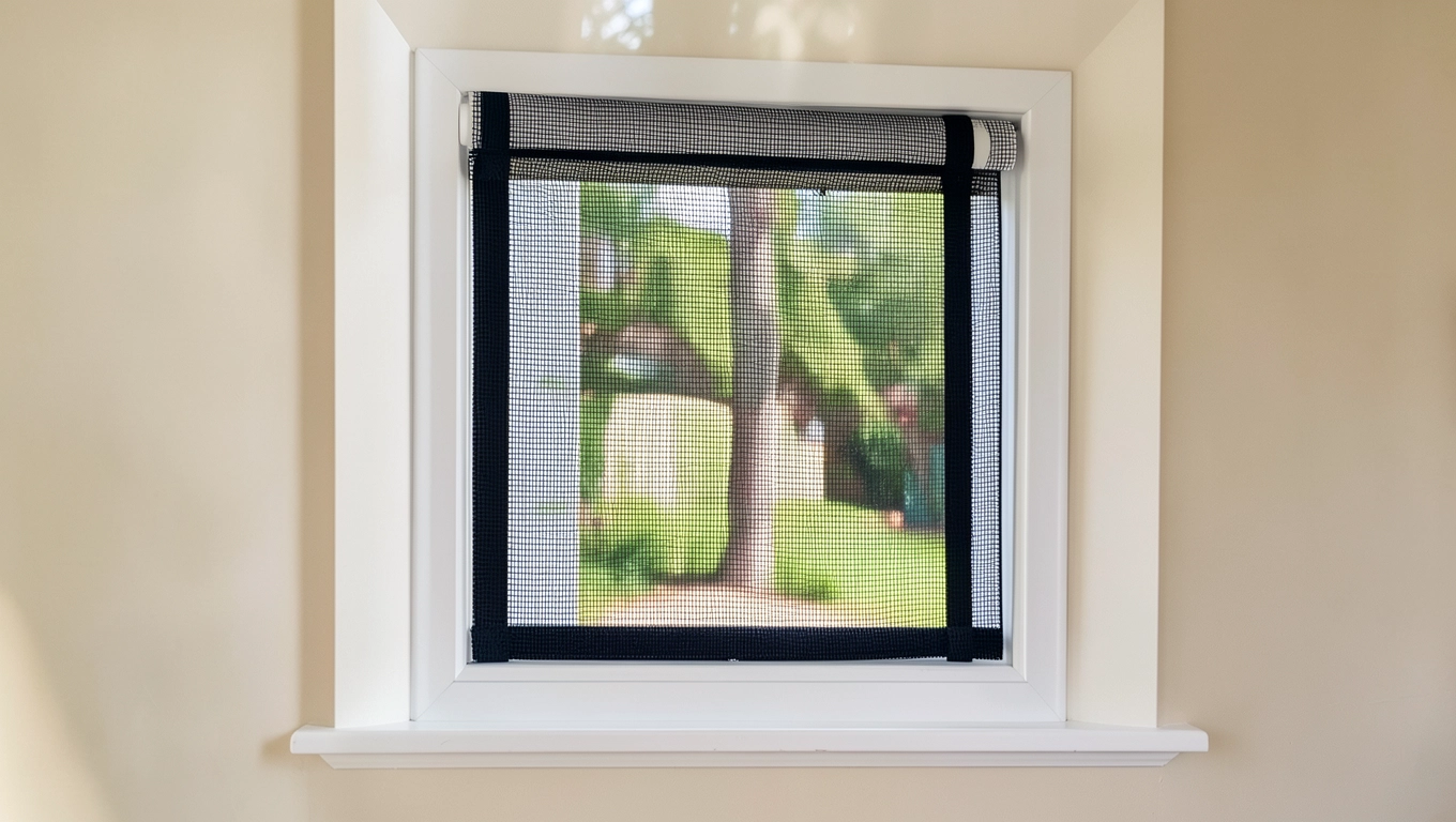 Moskitiera na okno roletą