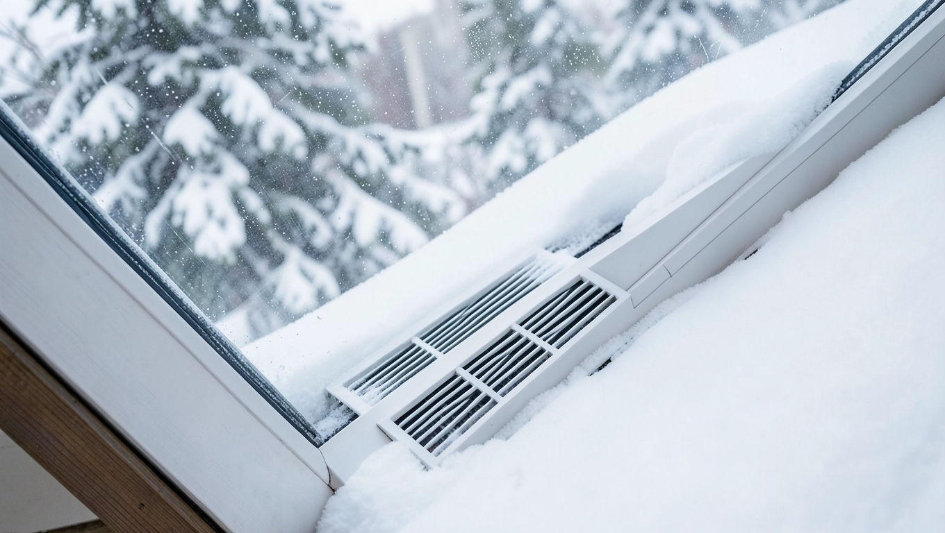 Nawiewniki w oknach dachowych zimą