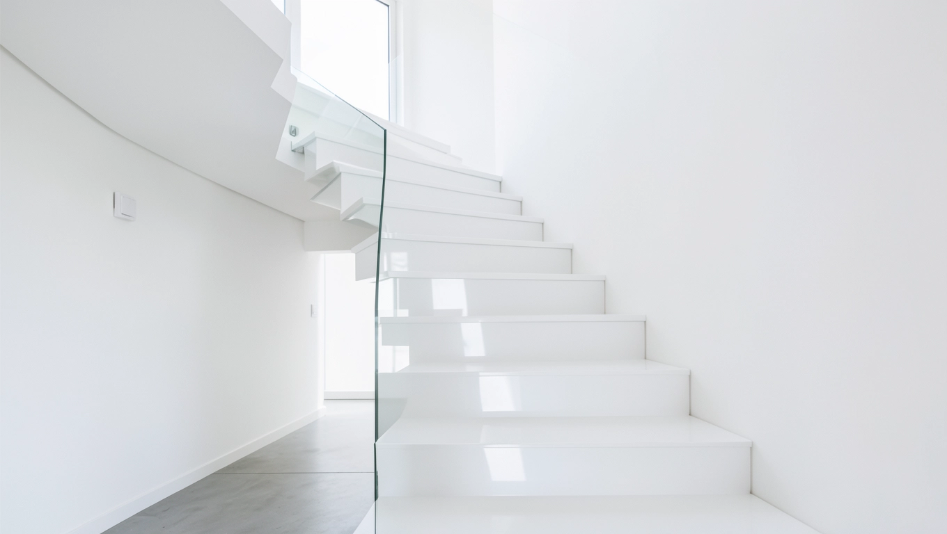 Nowoczesne białe schody