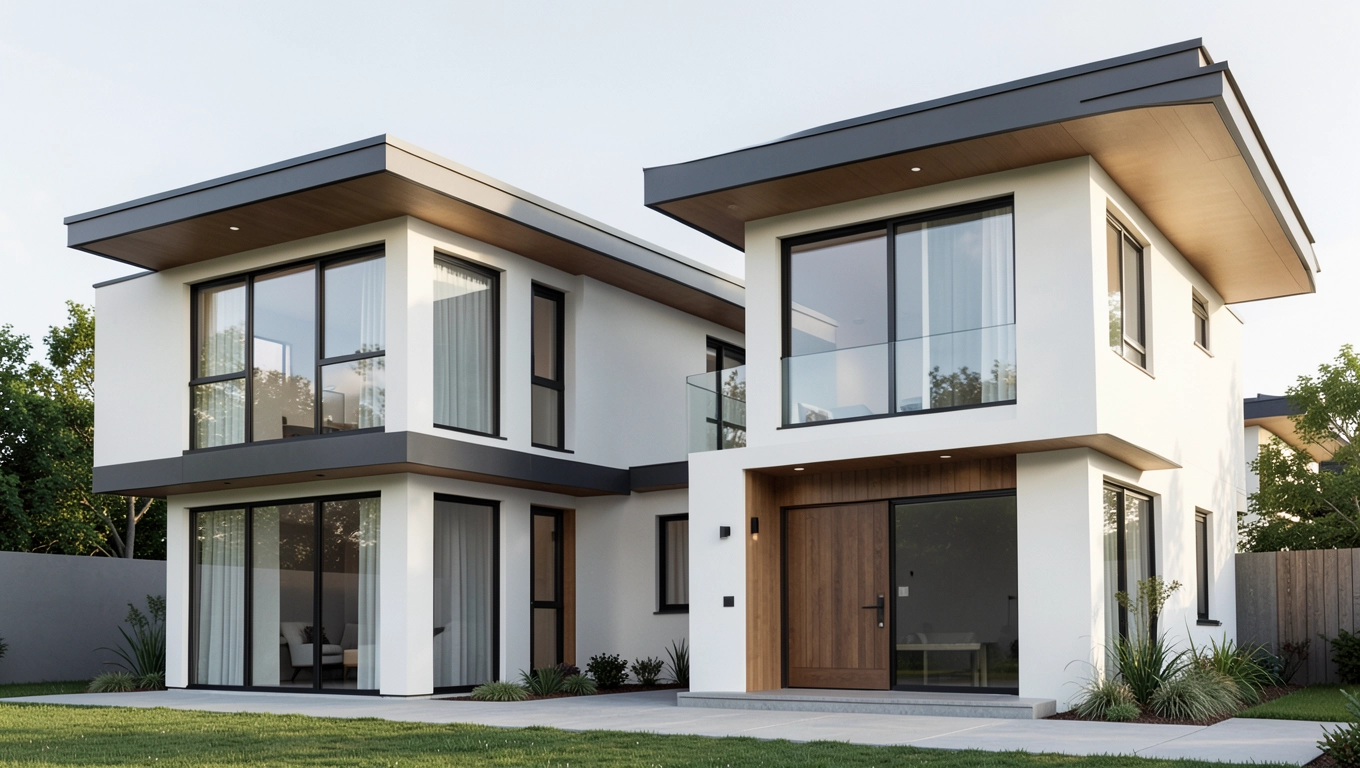 Nowoczesne domy piętrowe z płaskim dachem