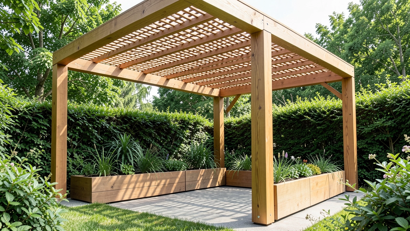 Nowoczesne pergole ogrodowe drewniane