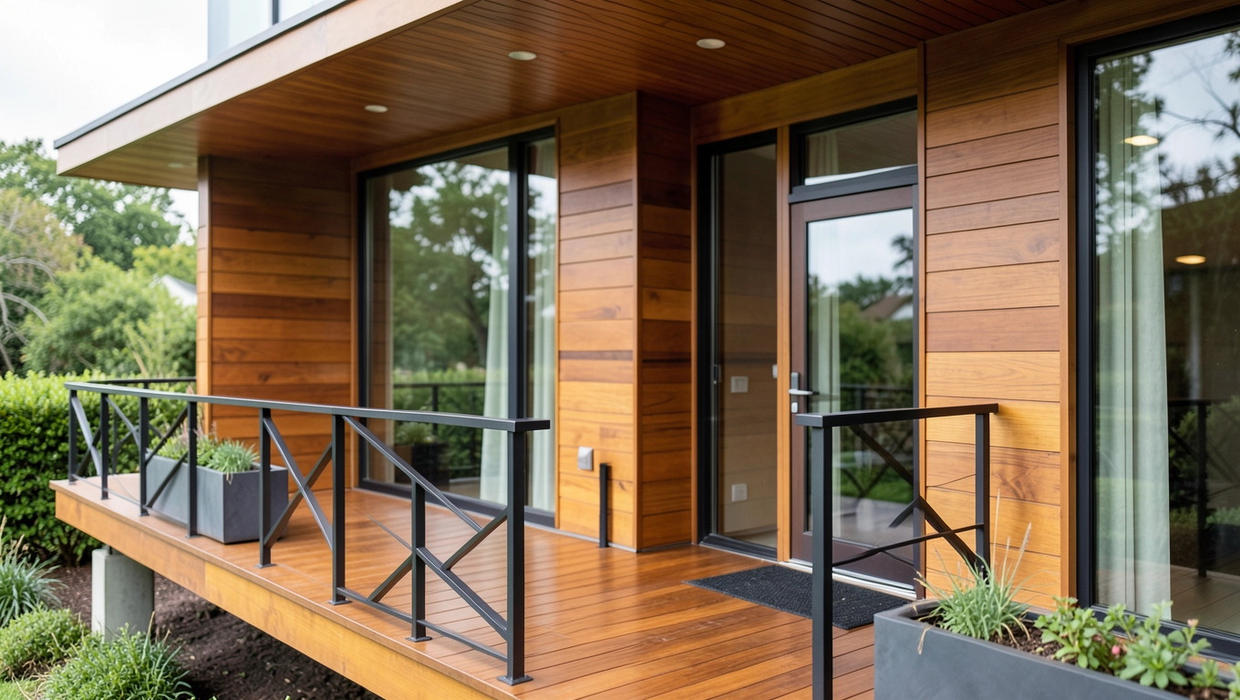 Nowoczesny ganek drewniany