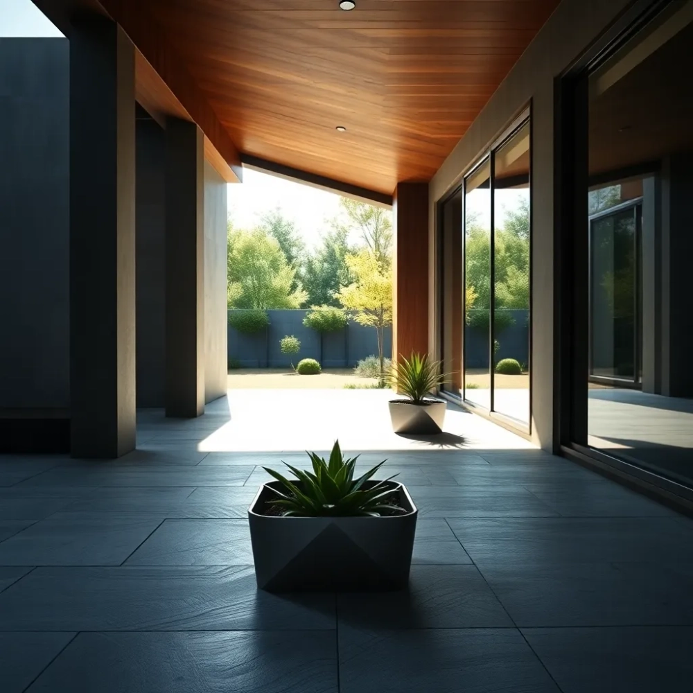 Nowoczesny ganek przed domem