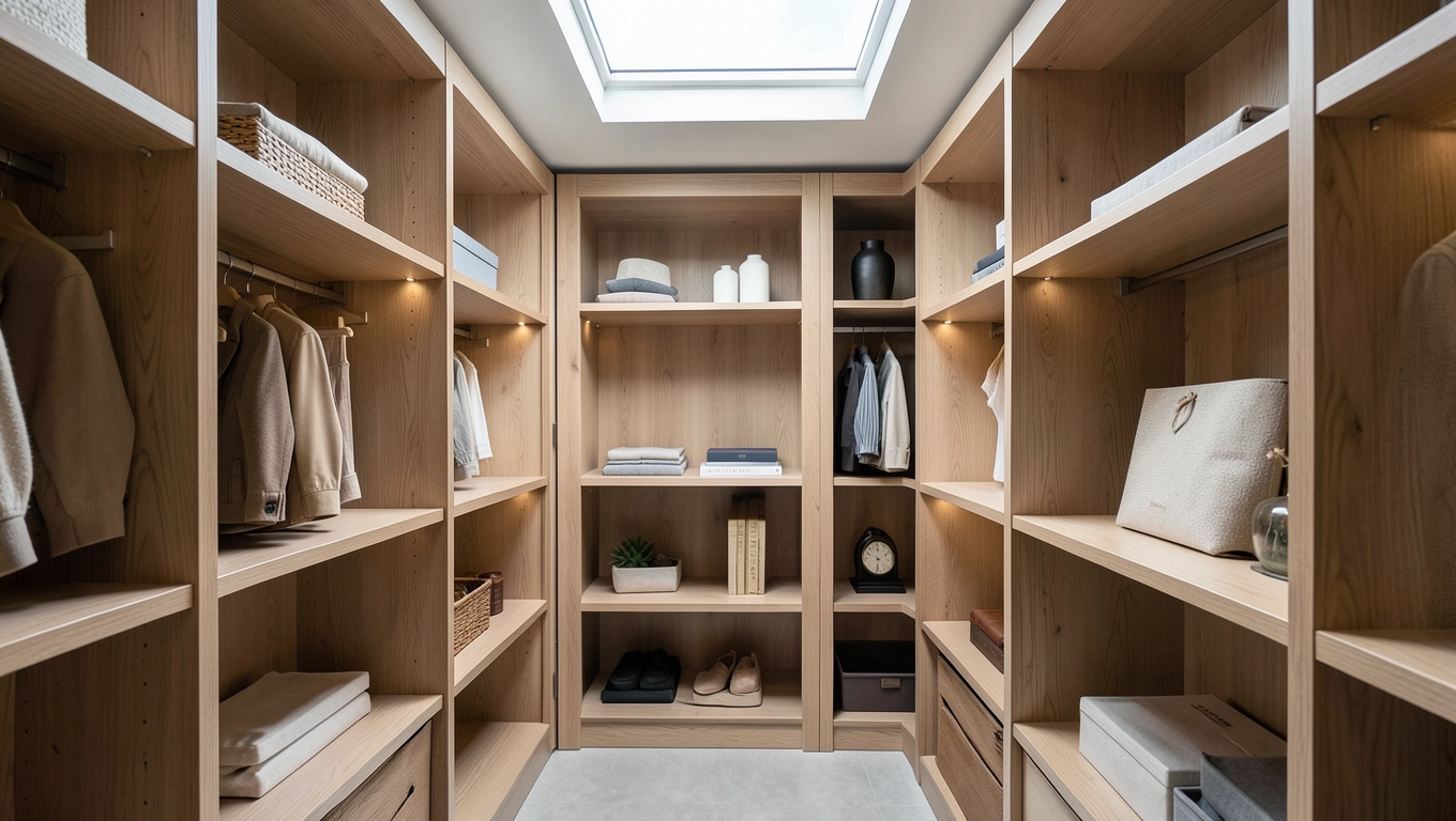 Okno dachowe w garderobie